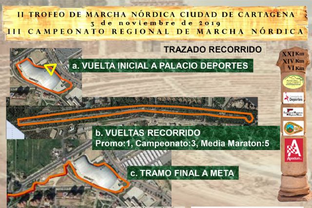 Se celebra el II Trofeo de Marcha Nórdica Ciudad de Cartagena en el Palacio de los Deportes
