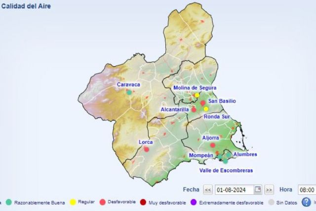 Activado el Nivel 1 Preventivo por partículas en suspensión en La Aljorra y litoral este jueves 1 de agosto