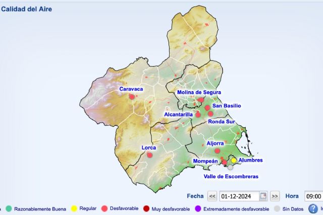 Activado el Nivel 1 Preventivo por calidad del aire en todo el municipio de Cartagena