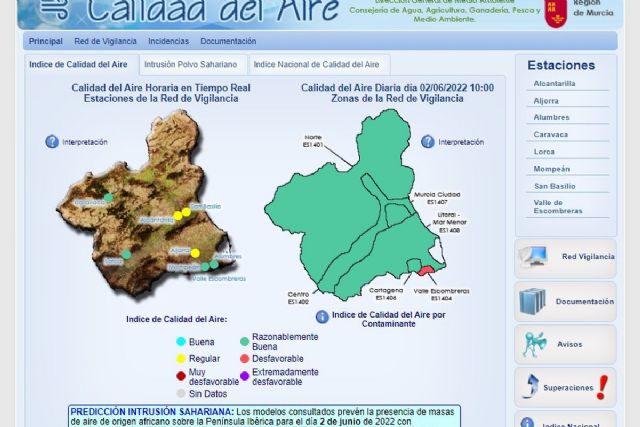 Activado el nivel correctivo por partículas en suspensión en el Valle de Escombreras