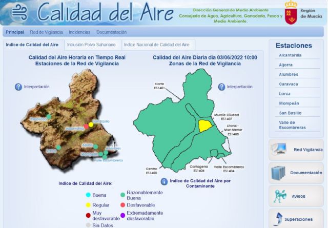 Desactivado el Nivel correctivo en Escombreras al no registrarse este jueves valores por encima del límite de partículas en suspensión