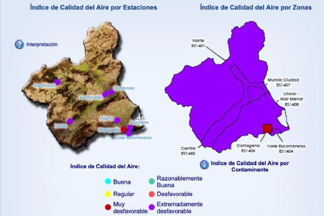 Cartagena activa el Nivel 3 de Alerta por calidad del aire con la intrusión de polvo sahariano