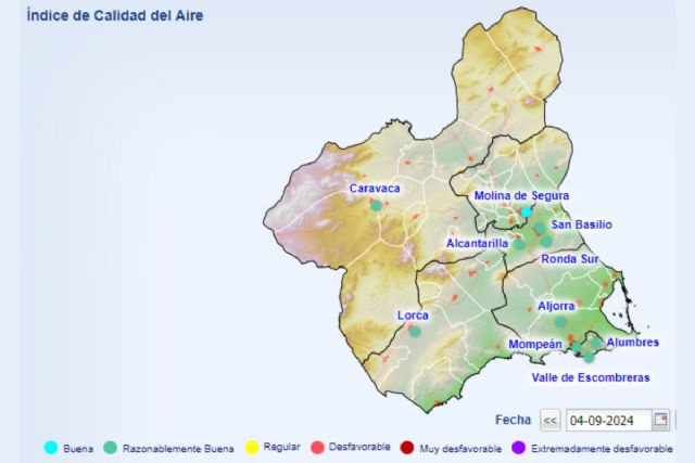 Desactivado el Nivel 1 preventivo por partículas en las estaciones de Mompean, La Aljorra, Alumbres y el Valle