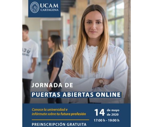 UCAM Cartagena organiza el jueves 14 su primera jornada de puertas abiertas on line