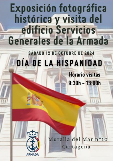 Exposición histórica de fotografía del edificio de Servicios Generales de la Armada el día de la Hispanidad