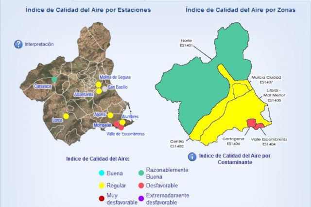 Activado el Nivel Preventivo para partículas en suspensión en las estaciones de La Aljorra, Mompean y Valle de Escombreras