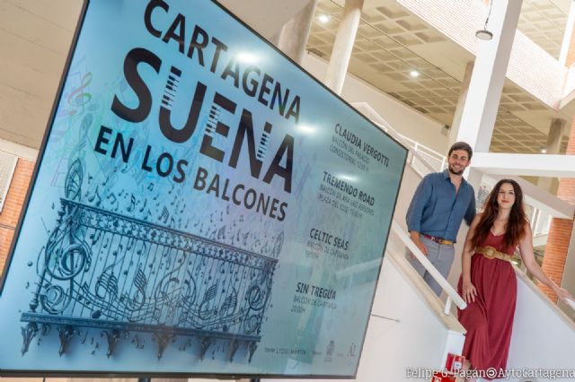 La música vuelve a los balcones de Cartagena con Celtic Seas, Sin Tregua, Claudia Vergotti y Tremedo Road