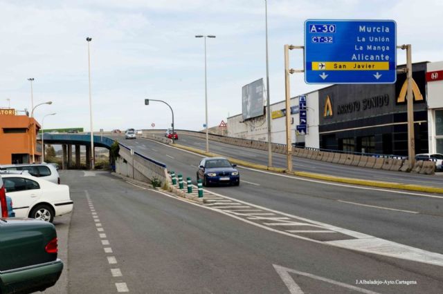 Antes de final de año quedará iluminado el último kilómetro de acceso a Cartagena por la autovía A-30