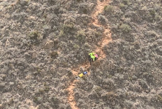 Rescatan a senderista accidentada en las inmediaciones del Monte Roldan, Cartagena