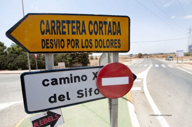 Suspendido el corte de tráfico previsto para este jueves en el Camino del Sifón de Cartagena