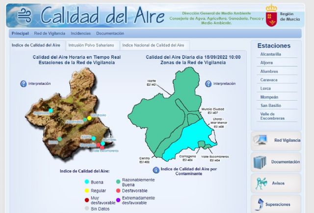 Desactivados los niveles preventivos en las estaciones de La Aljorra, Escombreras y Mompeán