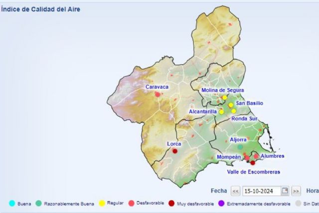 Recomendación de uso del transporte público por intrusión de polvo sahariano en Cartagena