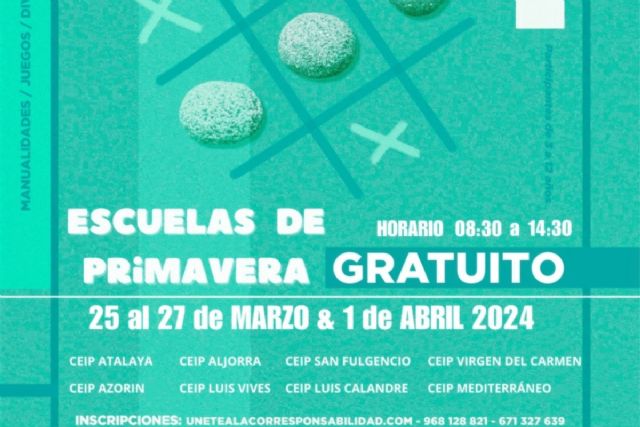 Cartagena abre este lunes la inscripción para las Escuelas de Primavera en los días no lectivos de la Semana Santa