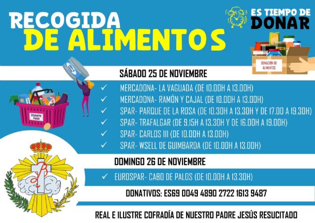 El Resucitado organiza una recogida de alimentos