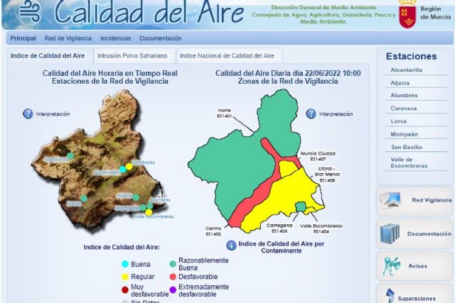 Activado el nivel preventivo en Escombreras por partículas en suspensión