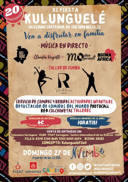 Nueva edición de la fiesta solidaria Kulunguelé en Cartagena a favor de los proyectos sociales salesianos