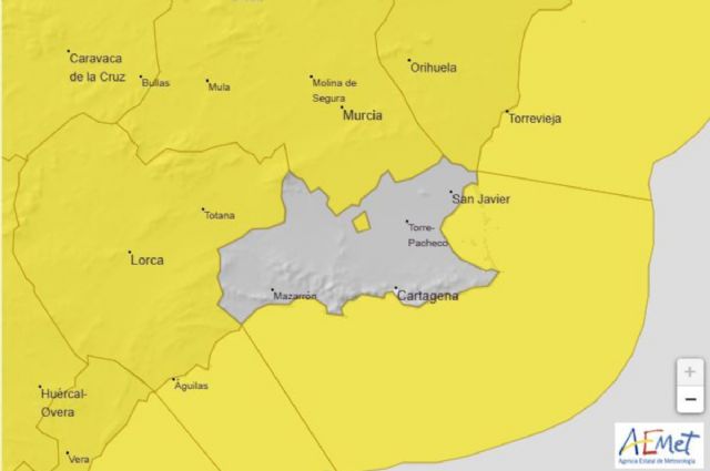 La alerta amarilla por lluvias en Cartagena activa en fase de preemergencia el plan de servicios municipales